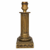 Fluted Brass Column Candlestick Lamp, Neoclassical Style — Converted to Electric