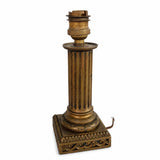 Fluted Brass Column Candlestick Lamp, Neoclassical Style — Converted to Electric