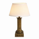 Fluted Brass Column Candlestick Lamp, Neoclassical Style — Converted to Electric