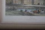 Antique Framed Print of Château de Chambord, Hand-Colored Lithograph by Deroy, French Castle View