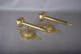 Vintage Solid Brass Wall Sconces, Ornate Rosette Backplate, Pineapple Finial, Pair