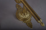 Vintage Solid Brass Wall Sconces, Ornate Rosette Backplate, Pineapple Finial, Pair