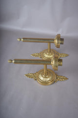 Vintage Solid Brass Wall Sconces, Ornate Rosette Backplate, Pineapple Finial, Pair