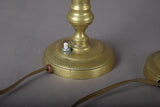 Pair of 19th Century Brass Candlestick Lamps, Antique Candlesticks Converted to Table Lights