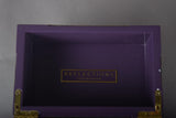 Purple and Blue Lacquered Decorative Box, Gold Trim Hinged Lid, "Reflections" Trinket Box