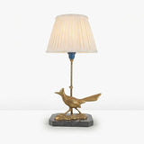 Vintage Brass Bird Table Lamp, Roadrunner Figure, Black Base, Art Deco Style, 1950s