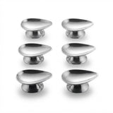 Set of 6 Vintage Stainless Steel Avocado Dishes, Mid-Century Serving Bowls, Inox Appetizer Dishes, Retro Tableware Set, Circa 1950s