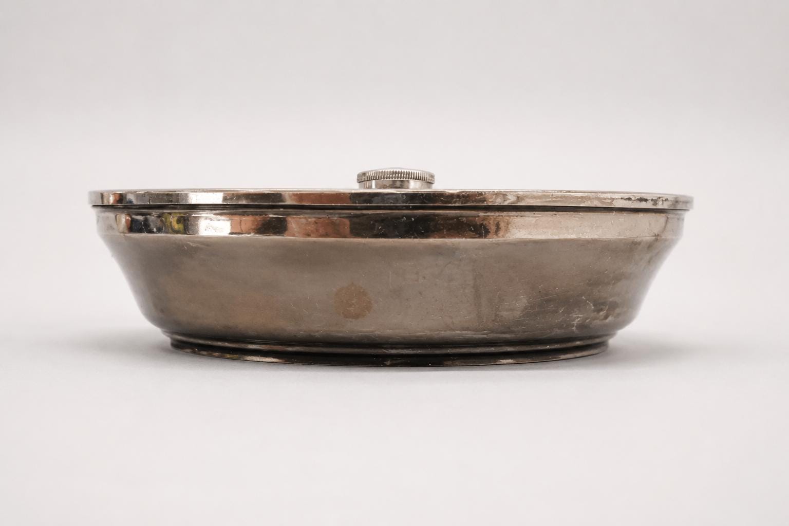 Vintage Silver-Plated Footed Dish with Lid, Embossed Swirl Design, 1970s