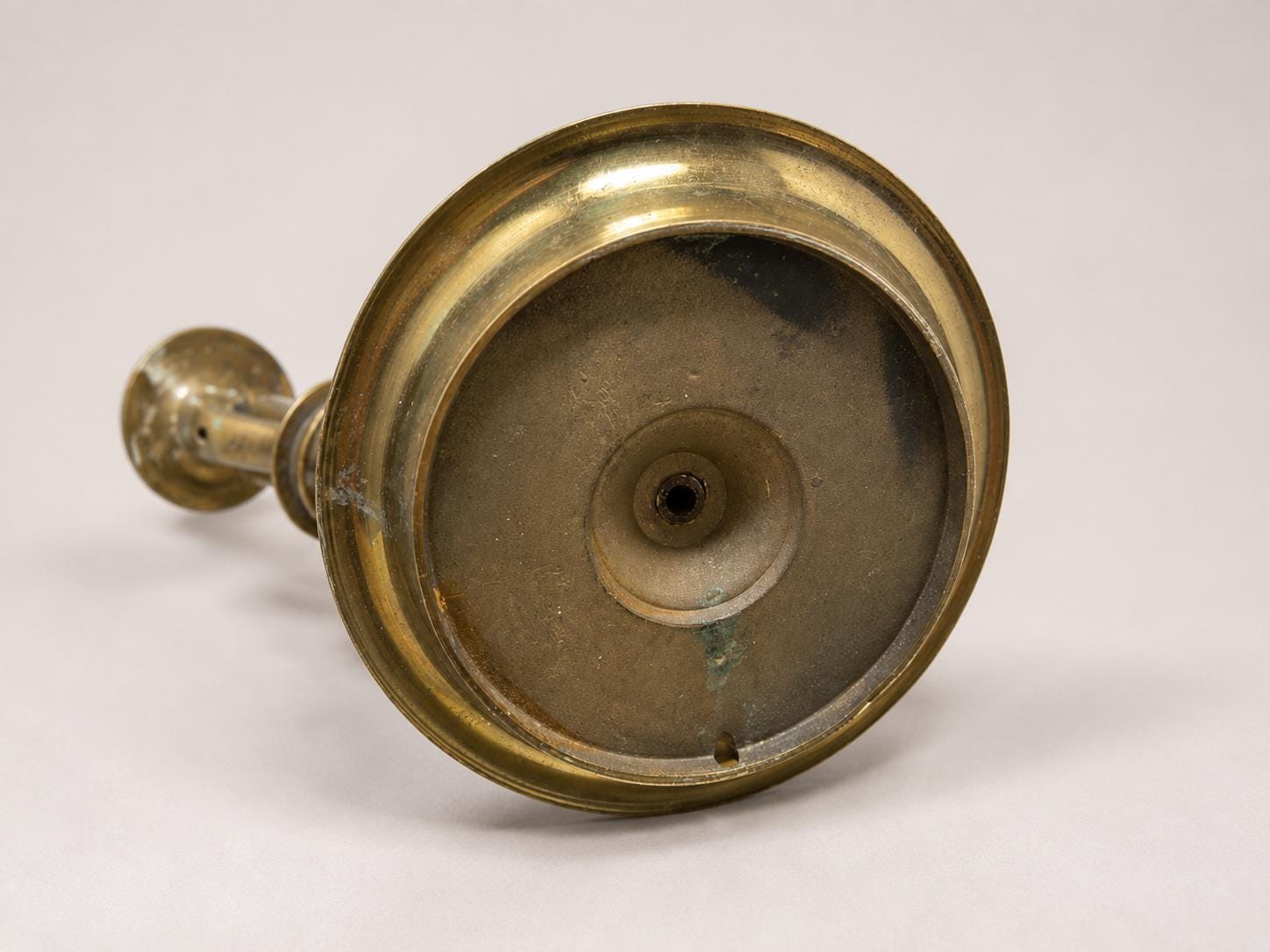 Vintage Brass-Toned Bouillotte Lamp Base, French Style, Convertible Candle Holder, 1950s