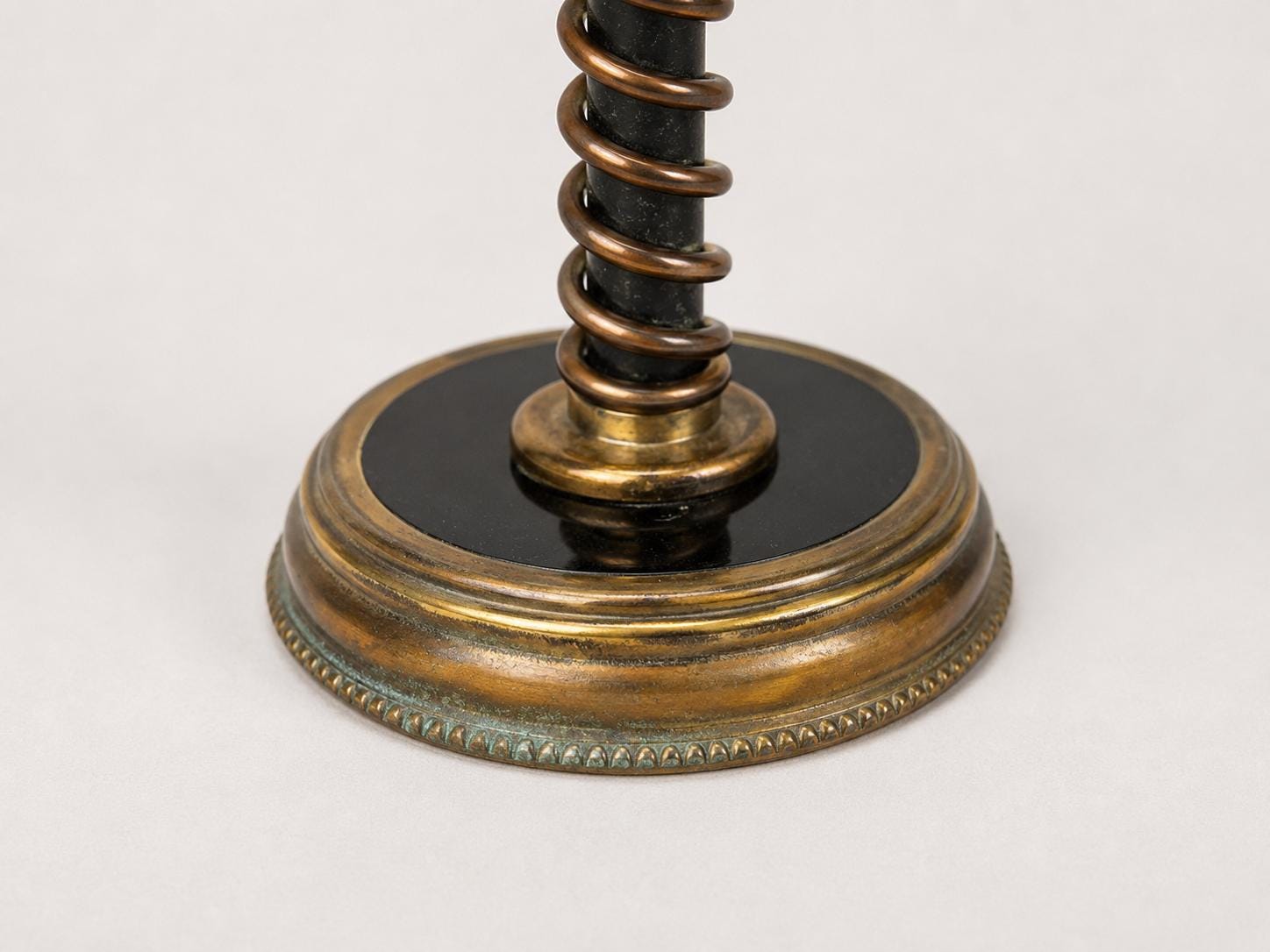 Vintage Brass Table Lamp Base, Art Deco Style, Spring Detail, Ready to Use, 1920s