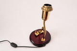 Vintage Brass and Wood Table Lamp Base with Anchor Motif, 1950s