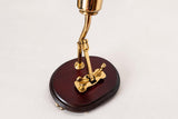 Vintage Brass and Wood Table Lamp Base with Anchor Motif, 1950s