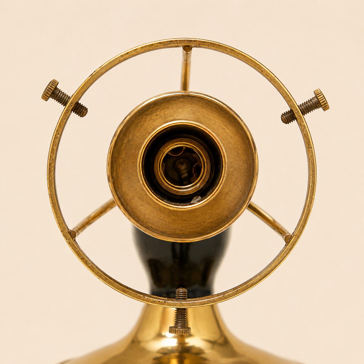 Vintage Brass-Toned Wall Sconces, White Glass Globe Shades, in the Style of Maison Jansen — Pair