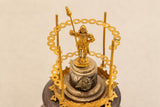 Vintage Knight Figural Toothpick Holder, Gold-Toned Metal, Beaded Wood Base, 1950s