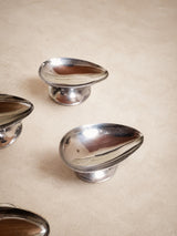 Set of 6 Vintage Stainless Steel Avocado Dishes, Mid-Century Serving Bowls, Inox Appetizer Dishes, Retro Tableware Set, Circa 1950s