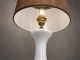 Pair of Opaline Glass Table Lamps, Baluster Form, Bronze-Toned Base, 1950s