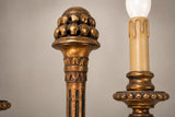 Vintage Giltwood Twin-Arm Wall Sconce Pair, Torch Form — French Louis XVI Style, 1950s