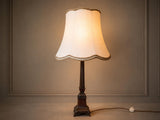 Antique Bronze-Finish Fluted Column Table Lamp, Cream Shade, Neoclassical Empire Style