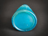 Vintage Turquoise Cased Glass Rouleau Vase, Bark Texture, in the Style of Václav Hanuš, 1990s