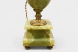 Vintage Onyx and Gilt Brass Urn Lamp with Bronze Floral Mounts