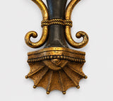 Vintage Bronze Wall Sconce Pair, Swan-Neck Arms — Empire Style, 1950s, Set of 2