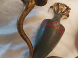 Vintage Bronze Wall Sconce Pair, Swan-Neck Arms — Empire Style, 1950s, Set of 2