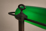 Green Glass Banker's Desk Lamp, Bronze-Tone Metal Base, Emeralite Style Lighting