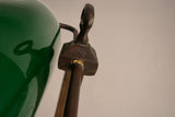 Green Glass Banker's Desk Lamp, Bronze-Tone Metal Base, Emeralite Style Lighting