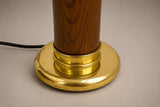 Vintage Pair of 1960s Wood & Brass Table Lamp Bases | Mid-Century Turned Column Lamps | Wired and Ready | Set of 2