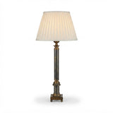 Antique Brass Corinthian Column Table Lamp, Neoclassical Candlestick Lamp with New Pleated Shade