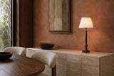 Antique Brass Corinthian Column Table Lamp, Neoclassical Candlestick Lamp with New Pleated Shade