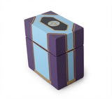 Purple and Blue Lacquered Decorative Box, Gold Trim Hinged Lid, "Reflections" Trinket Box