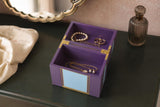 Purple and Blue Lacquered Decorative Box, Gold Trim Hinged Lid, "Reflections" Trinket Box
