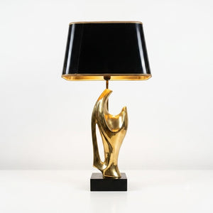 Brass Sculptural Table Lamp, Hand-Form Figure — French Modernist Style, 1970s
