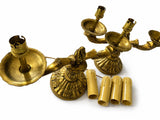 Pair of Gilt Bronze Two-Arm Candlesticks, Acanthus Leaf Candelabra