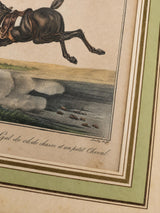 Antique Hand-Colored Engraving "A Hunter and a Pony" After Carle Vernet, Framed Equestrian Print