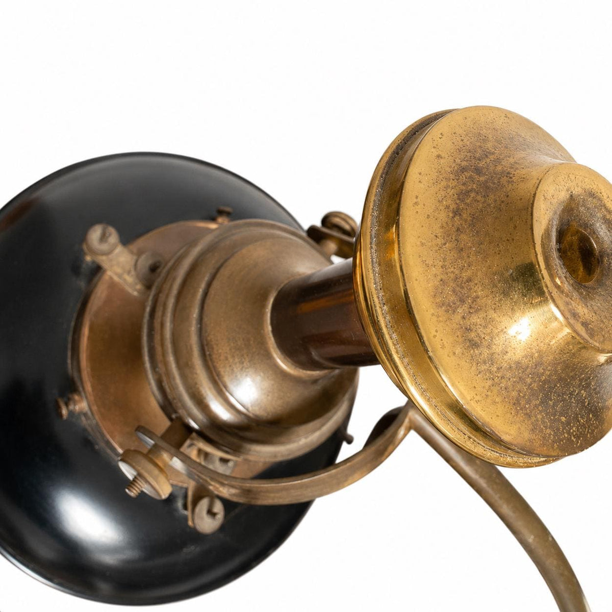 Industrial Style Adjustable Table Lamp, Bronze-Toned Metal with Swivel Shade
