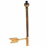 Bronze Two-Arm Bouillotte Lamp, Black Tole Shade with Arrow Finial — Empire Style, France