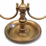 Bronze Two-Arm Bouillotte Lamp, Black Tole Shade with Arrow Finial — Empire Style, France