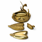 Bronze Smoking Set, Swan Among the Reeds — Attributed to S. Agudo, Spain, circa 1960s