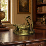 Bronze Smoking Set, Swan Among the Reeds — Attributed to S. Agudo, Spain, circa 1960s