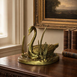 Bronze Smoking Set, Swan Among the Reeds — Attributed to S. Agudo, Spain, circa 1960s