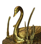 Bronze Smoking Set, Swan Among the Reeds — Attributed to S. Agudo, Spain, circa 1960s
