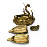 Bronze Smoking Set, Swan Among the Reeds — Attributed to S. Agudo, Spain, circa 1960s