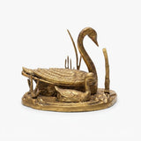 Bronze Smoking Set, Swan Among the Reeds — Attributed to S. Agudo, Spain, circa 1960s