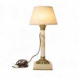 Fluted Column Table Lamp Base, Stone and Gilt Bronze — French Style