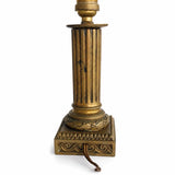 Fluted Brass Column Candlestick Lamp, Neoclassical Style — Converted to Electric