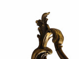 Pair of Antique Brass Wall Sconces, Rococo Style Scrolled Single Arm Sconces