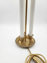 Antique Bronze Bouillotte Lamp, Green Tole Adjustable Shade, French Table Lamp