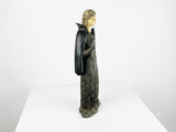 Art Deco Sculpture of a Standing Woman in Flowing Gown, Signed Menneville, 1930s, Two-Tone Patina